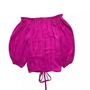 Alice & Trixie $225 Fuchsia Blouse Small Off The Shoulder Top Flouncy Peasant